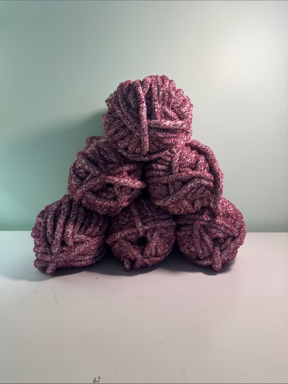 Plush Chenille Yarn Skeins in Plum - Soft Craft Bundle